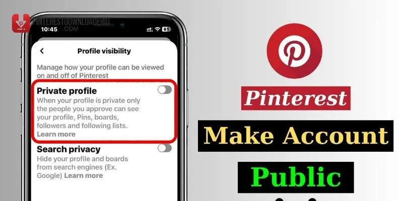 Cách tắt chế độ riêng tư trên Pinterest