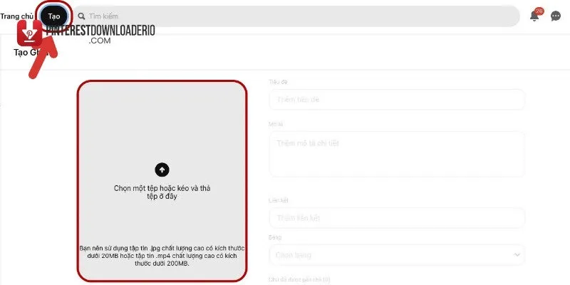 Phương thức chia sẻ hình ảnh từ nguồn bên ngoài lên Pinterest